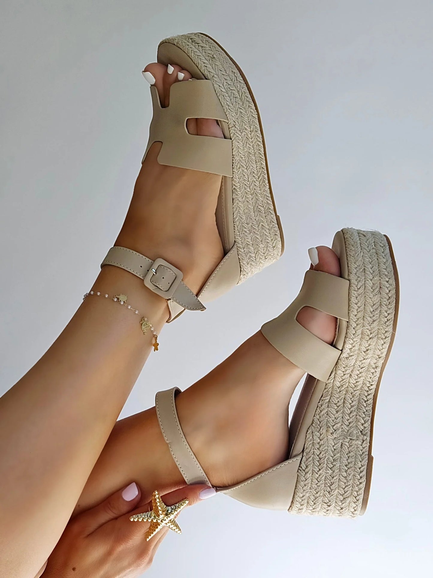 Espadrilles plateforme H – Beige Naturel
