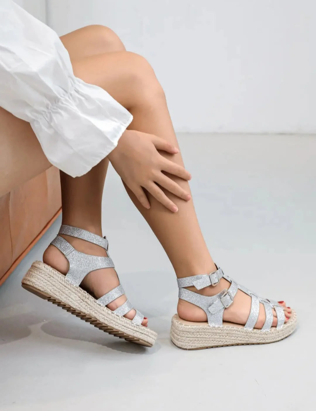 Spartiates espadrilles – Argent Pailleté